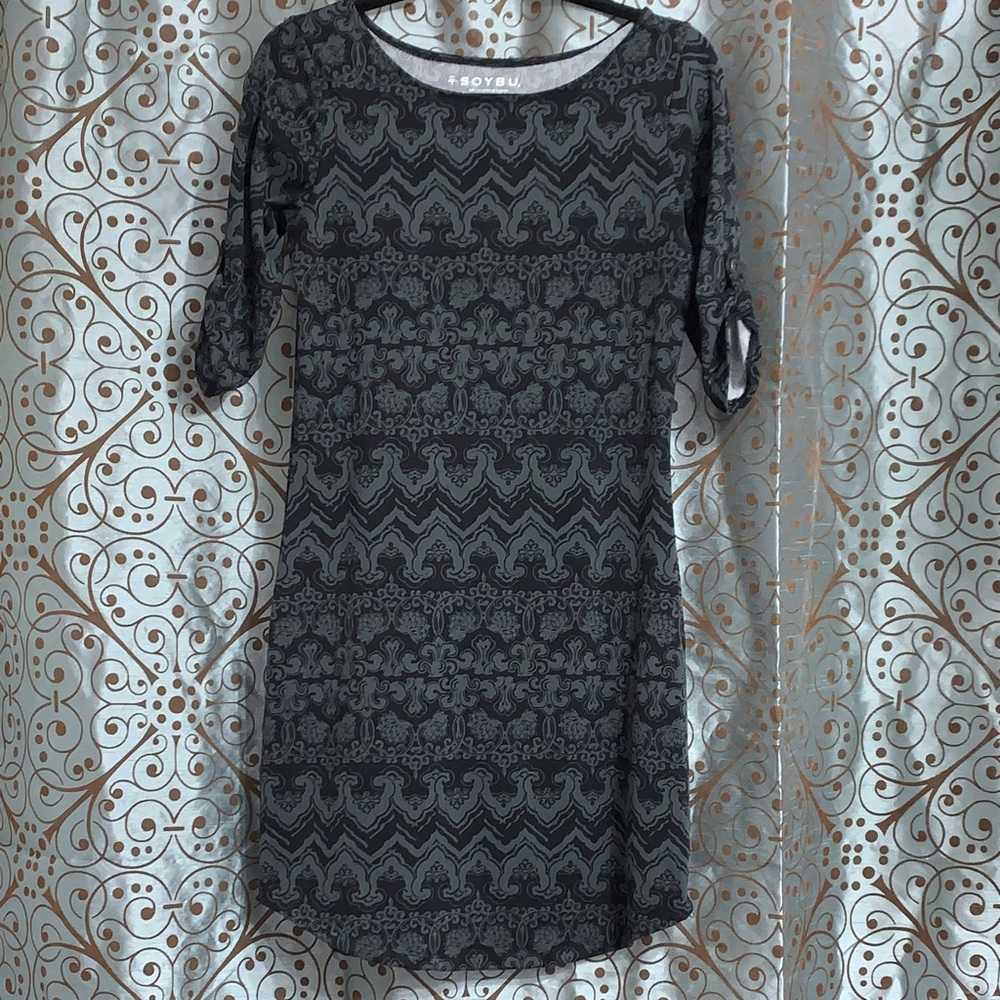 Soybu Gray Patterned Dress•Size: Small•EUC!